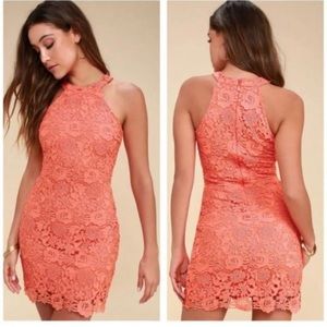 Lulus love poem dress in coral . Size small